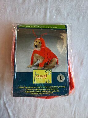 Casual Canine Lobster Paws Dog Costume Large Halloween Crustacean NWT